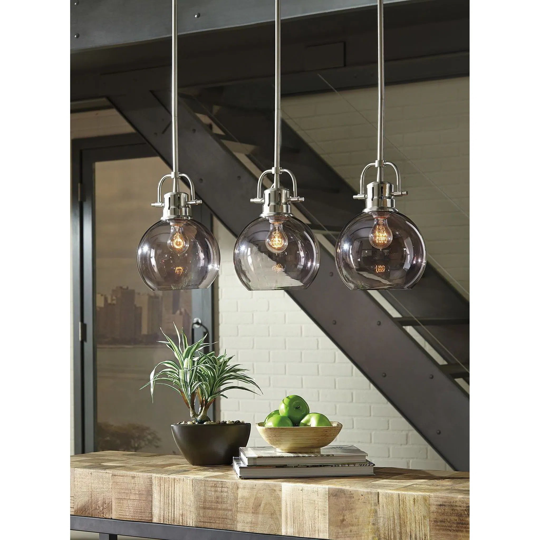 Ashley L000618 Johano Gray Glass Pendant Light 1 CN Fair