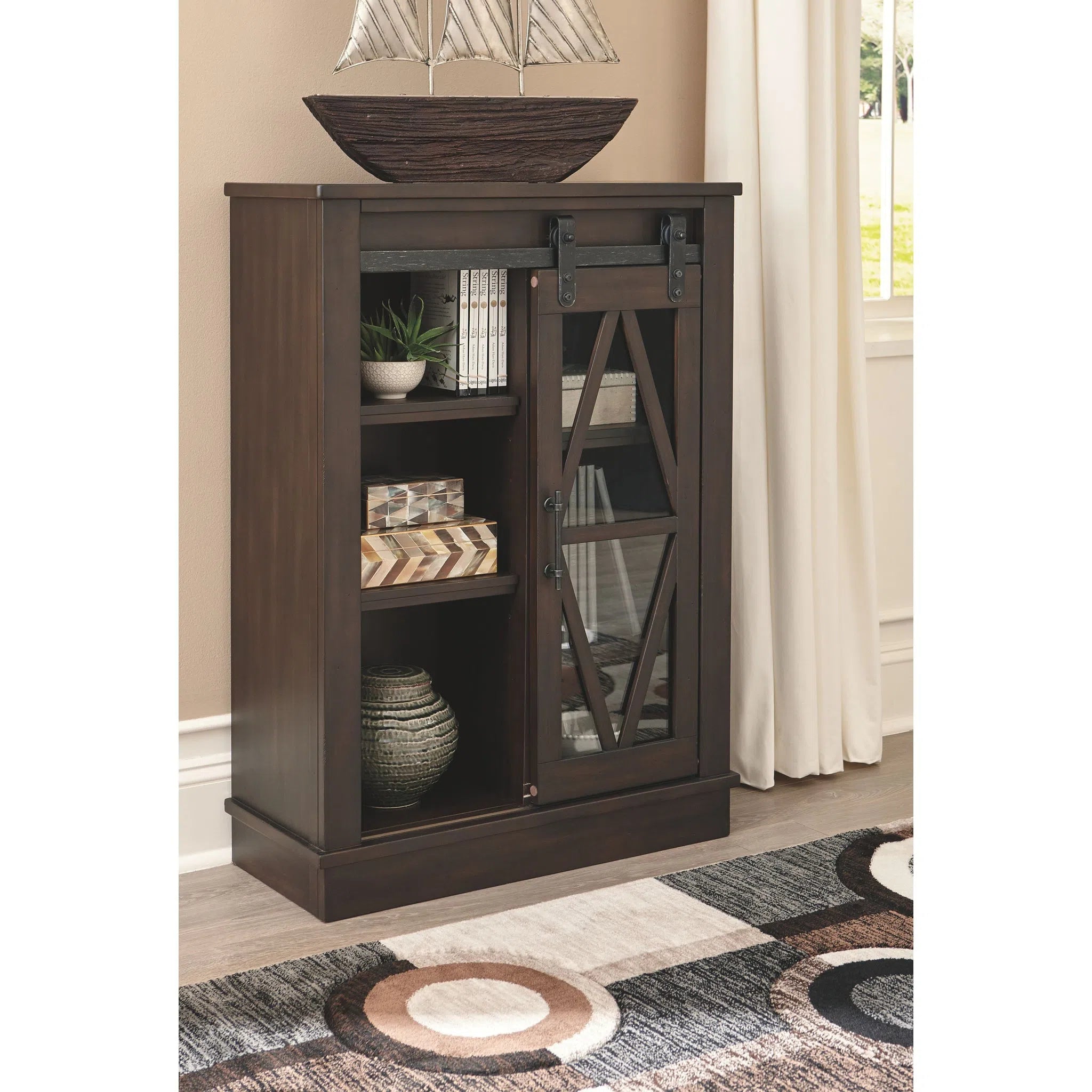 Ashley A4000135 Bronfield Brown Accent Cabinet Fair Deal