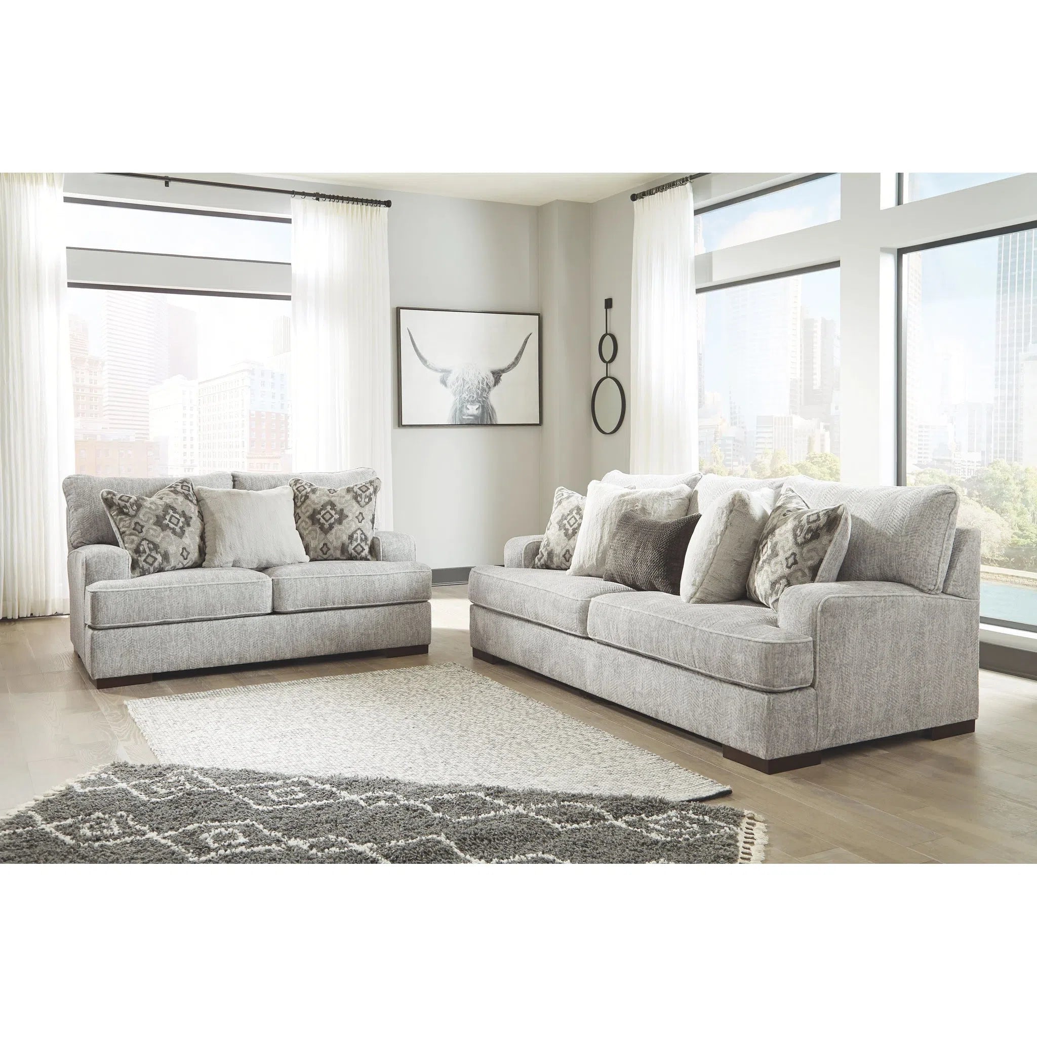 Ashley cheap pewter sofa