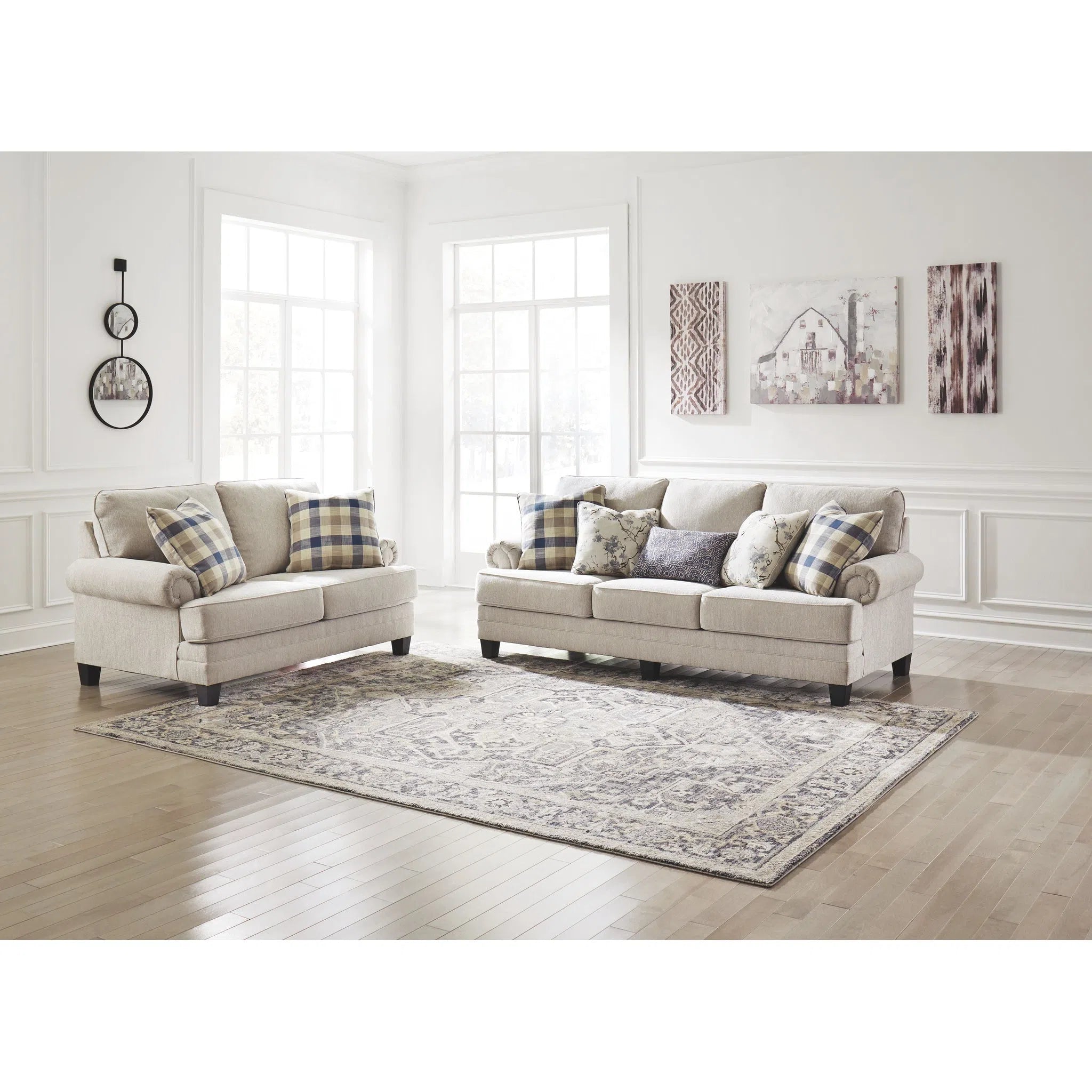 Ashley linen online sofa