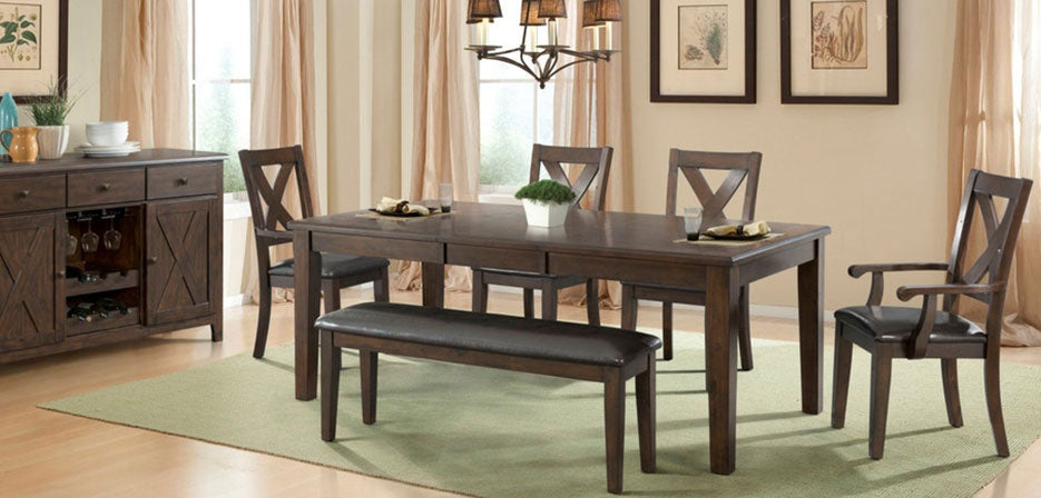 The Copper Ridge dining set featuring a walnut finish