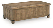 Ridgester - Lift Top Cocktail Table - Light Brown