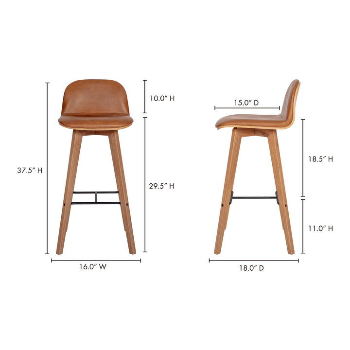 Napoli - Leather Barstool - Tan