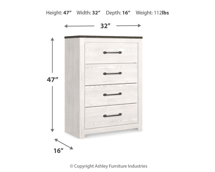 Gerridan - Four Drawer Chest - White / Gray