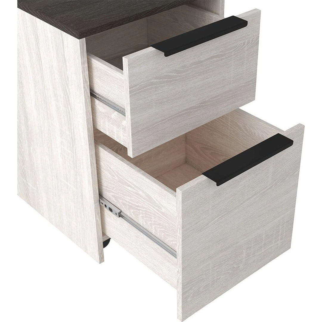 Ashley H287/14/12/H200-05 Dorrinson - Two-tone - Desk, File Cabinet & Swivel Desk Chair