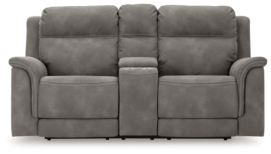 Next-Gen Durapella - Pwr Rec Loveseat/Con/Adj Hdrst - Microfiber - Slate