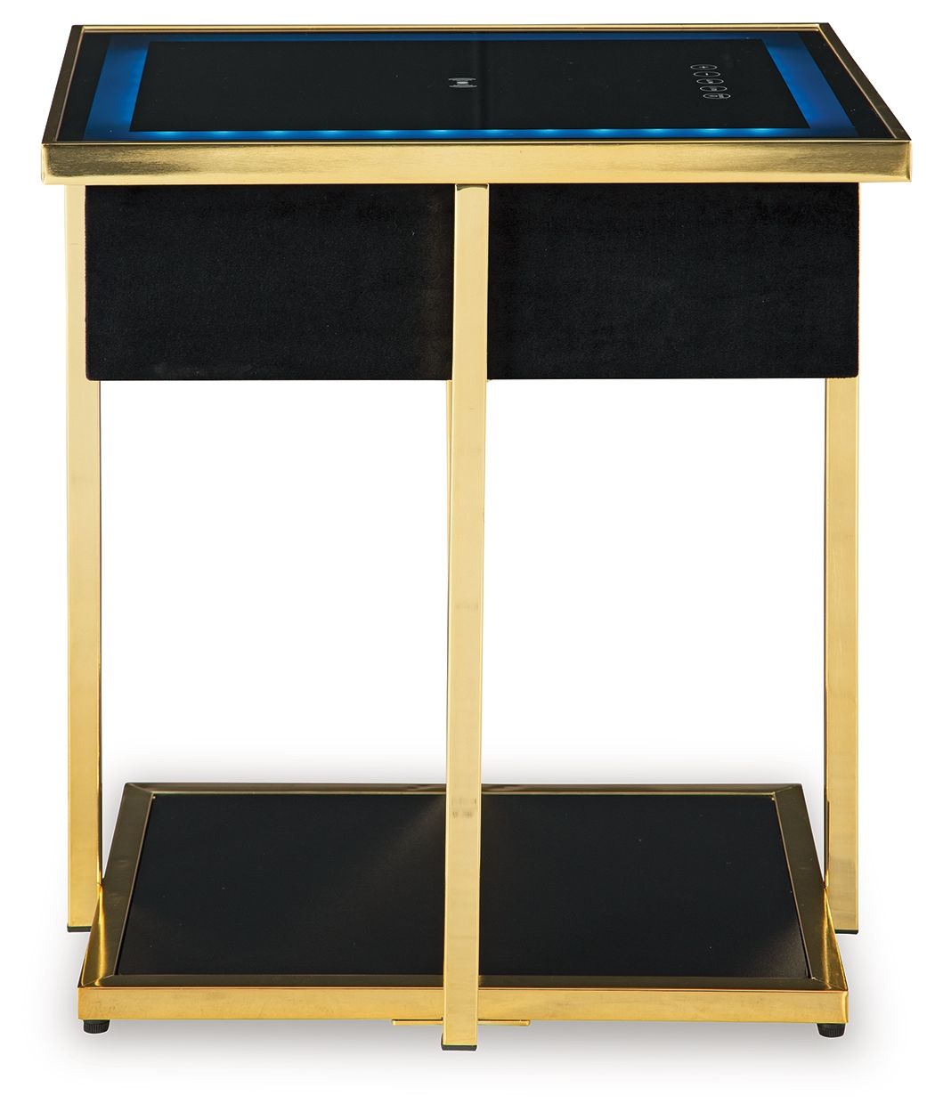 Rexwell - Black / Gold Finish - Accent Table With Speaker