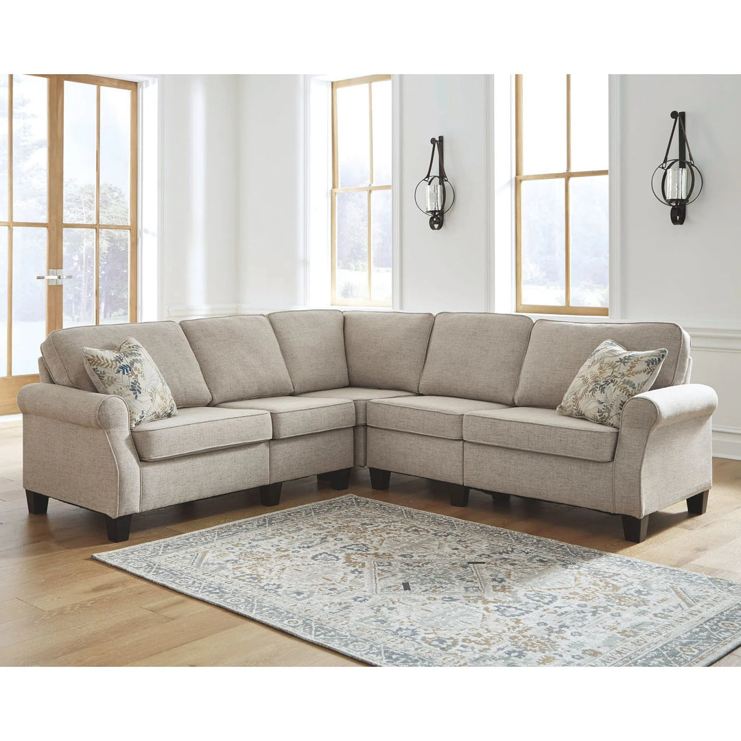 Ashley 82404/38/77/46(2)/35 Alessio - Beige - 5 Pc. - Sofa, Wedge, Armless Chair (2), Loveseat Sectional