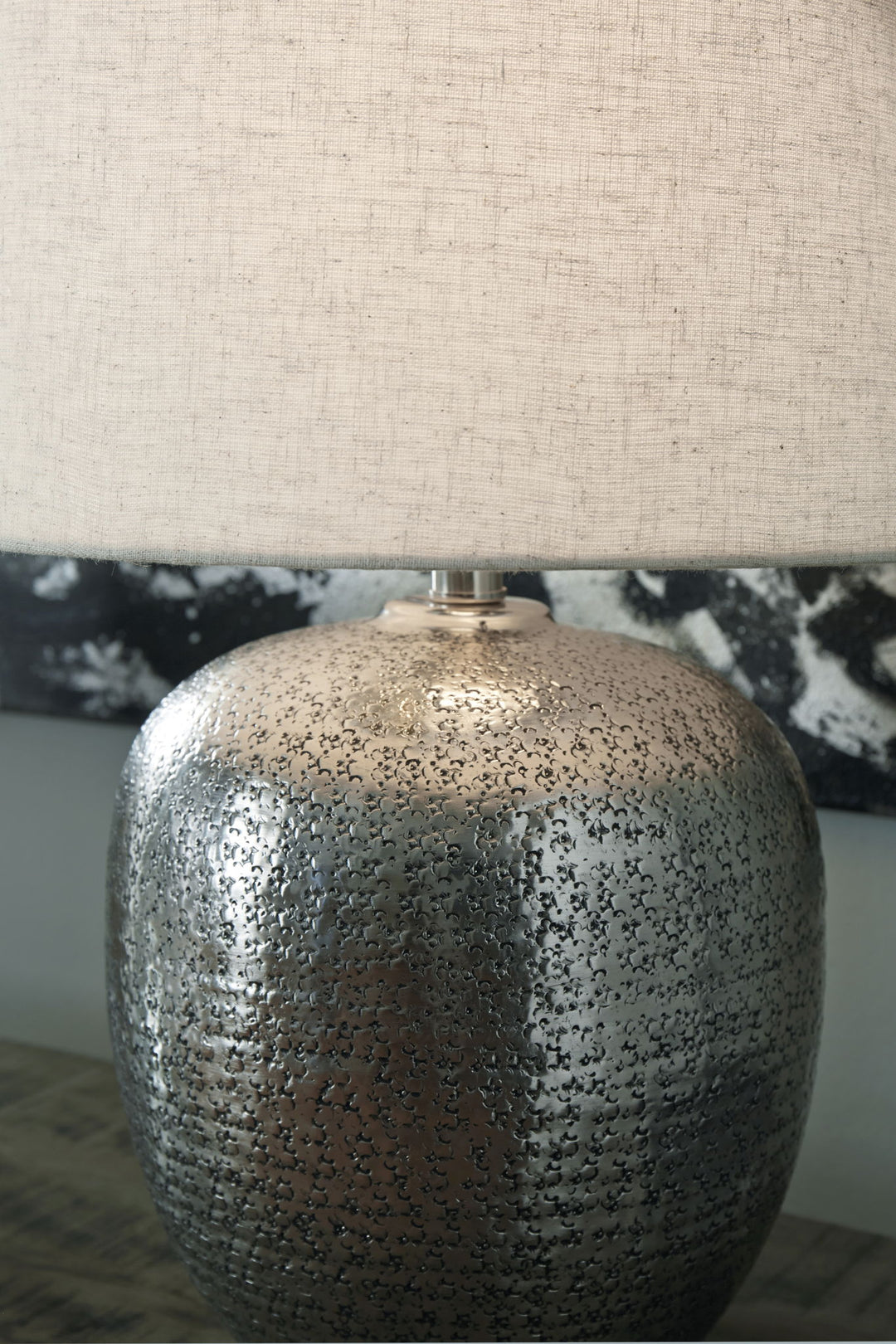 Magalie - Metal Table Lamp  - Antique Silver Finish