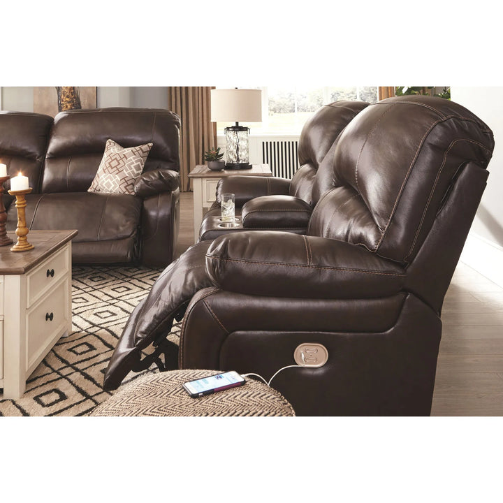 Ashley U5240247 Hallstrung - Chocolate - 2 Seat Reclining Power Sofa