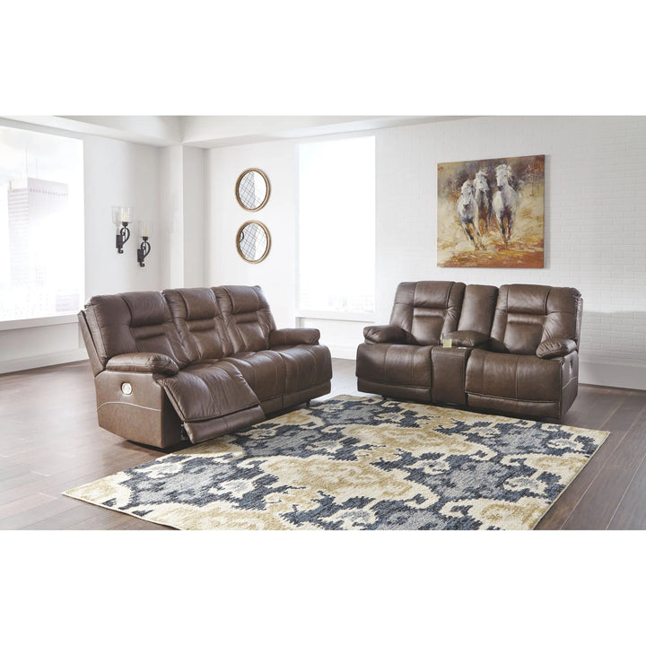 Ashley U54603/15/18 Wurstrow - Umber - PWR REC Sofa with ADJ HDRST & PWR REC Loveseat with CON/ADJ HDRST