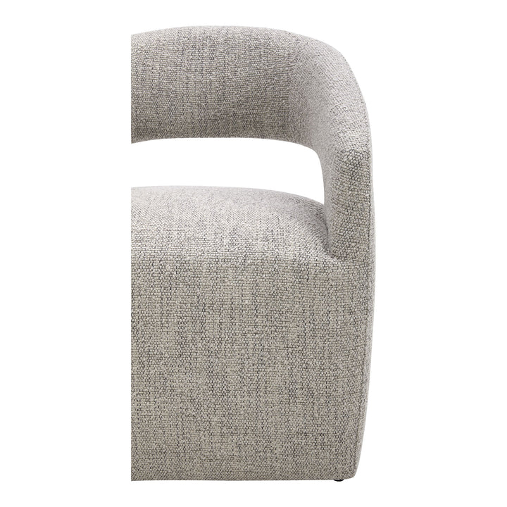 Barrow - Performance Fabric Rolling Dining Chair - Pearl Silver