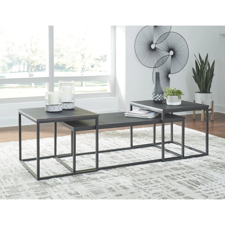 Ashley T215-13 Yarlow - Black - Occasional Table Set (3/CN)