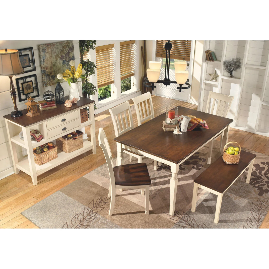 White rectangle online dining room table