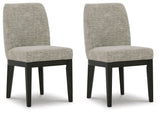Burkhaus - Beige / Dark Brown - Dining Uph Side Chair