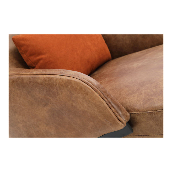 Amos - Leather Accent Chair - Light Brown