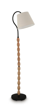 Corinwell - Wood Floor Lamp - Brown / Black