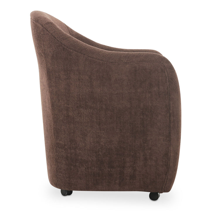 Drava - Rolling Dining Chair - Dark Brown