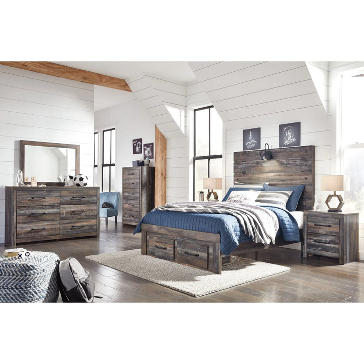 Ashley B211/87/84S/86 Drystan - Multi - Full Panel Bed with 2 Storage Drawers