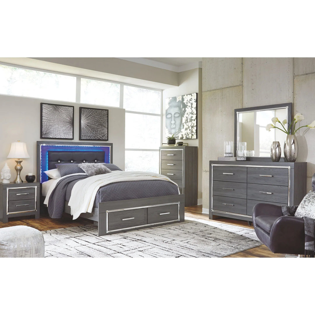 Ashley B214/57/54S/96 Lodanna - Gray - Queen Panel Bed with Storage