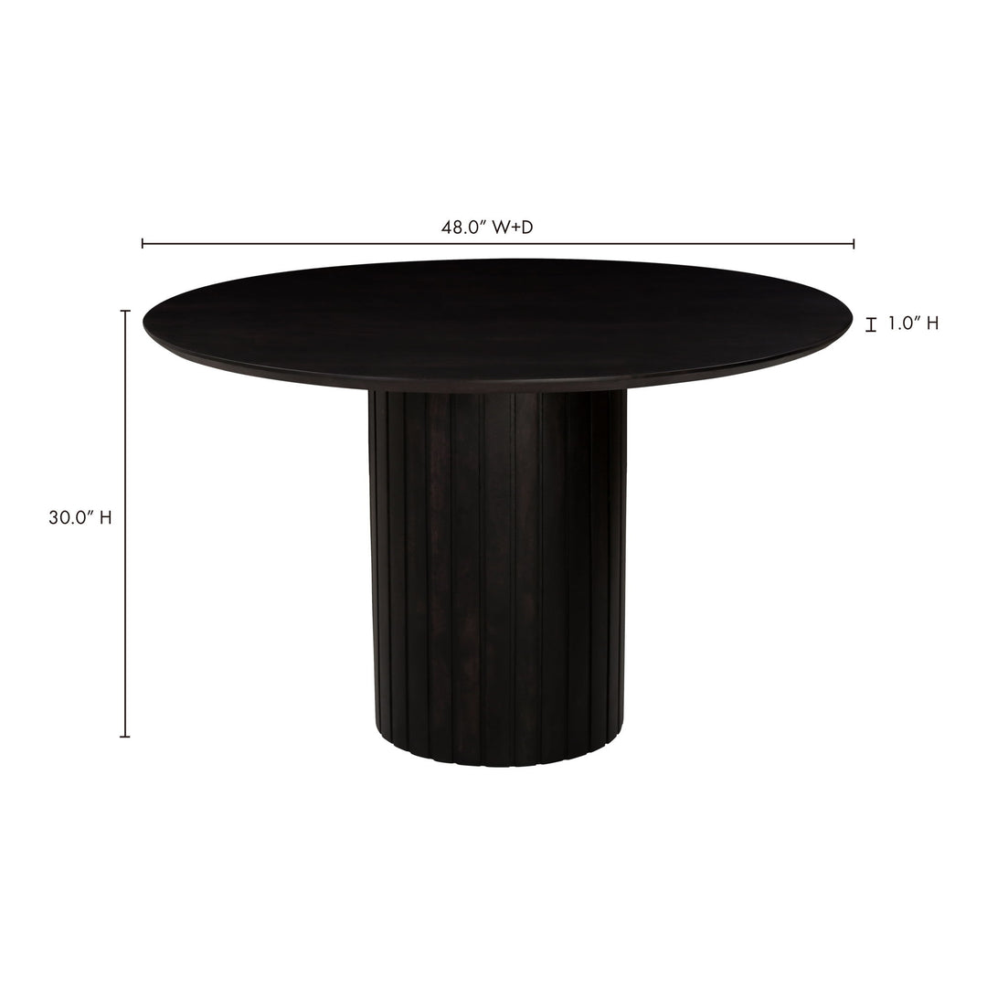 Povera - Round Dining Table - Black - Acacia Wood