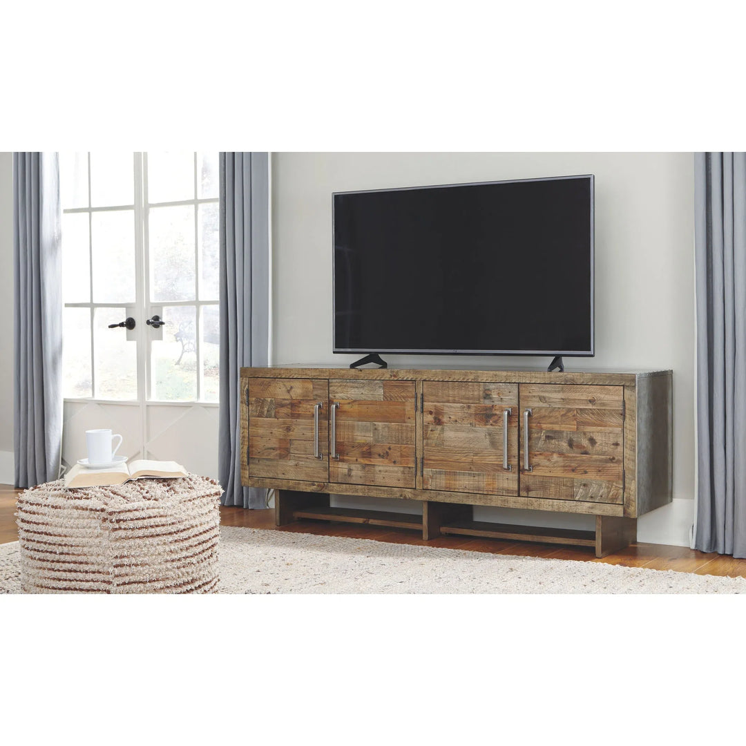 Ashley W665-68 Mozanburg - Rustic Brown - Extra Large TV Stand
