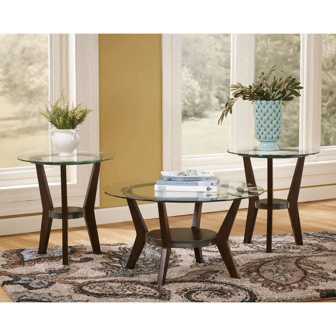 Ashley T210-13 Fantell - Dark Brown - Occasional Table Set (3/CN)