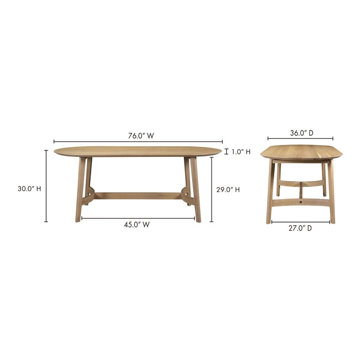 Trie - Small Dining Table - Natural Light Oak