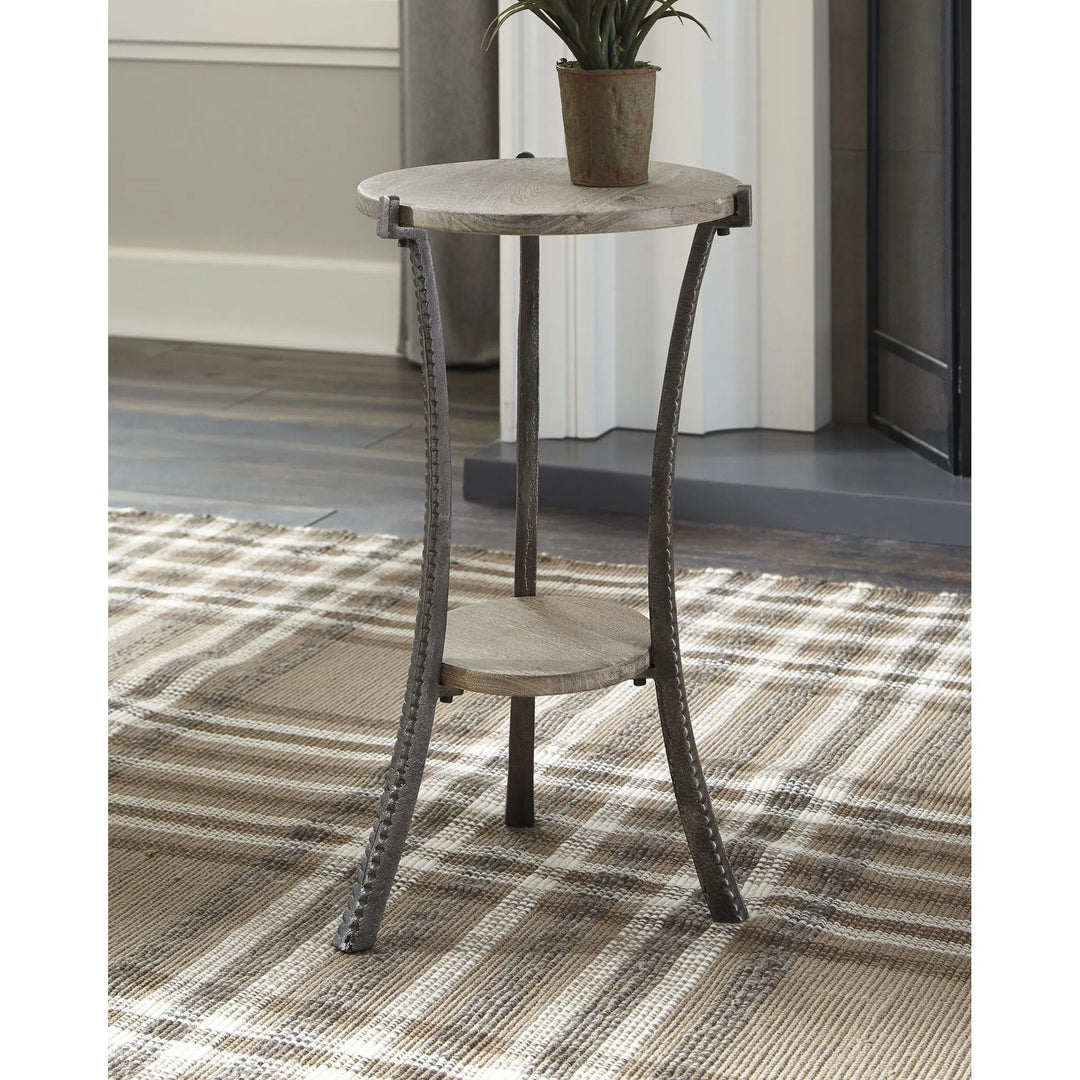 Ashley A4000081 Enderton - White Wash/Pewter - Accent Table