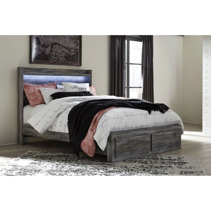 Ashley B221/46/57/54S/95/B100-13 Baystorm - Gray - 5 Pc. - Chest & Queen Panel Bed with 2 Storage Drawers