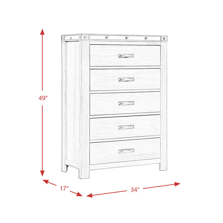 Wade - 5-Drawer Chest - Black Finish