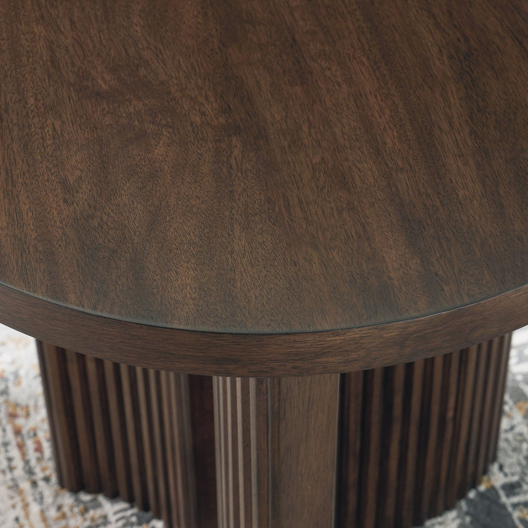 Korestone - Dark Brown - Round End Table