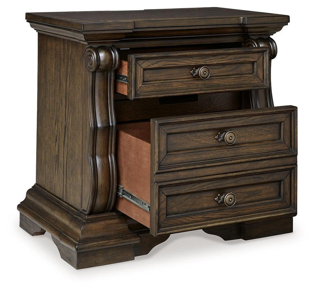 Maylee - Dark Brown - Three Drawer Night Stand