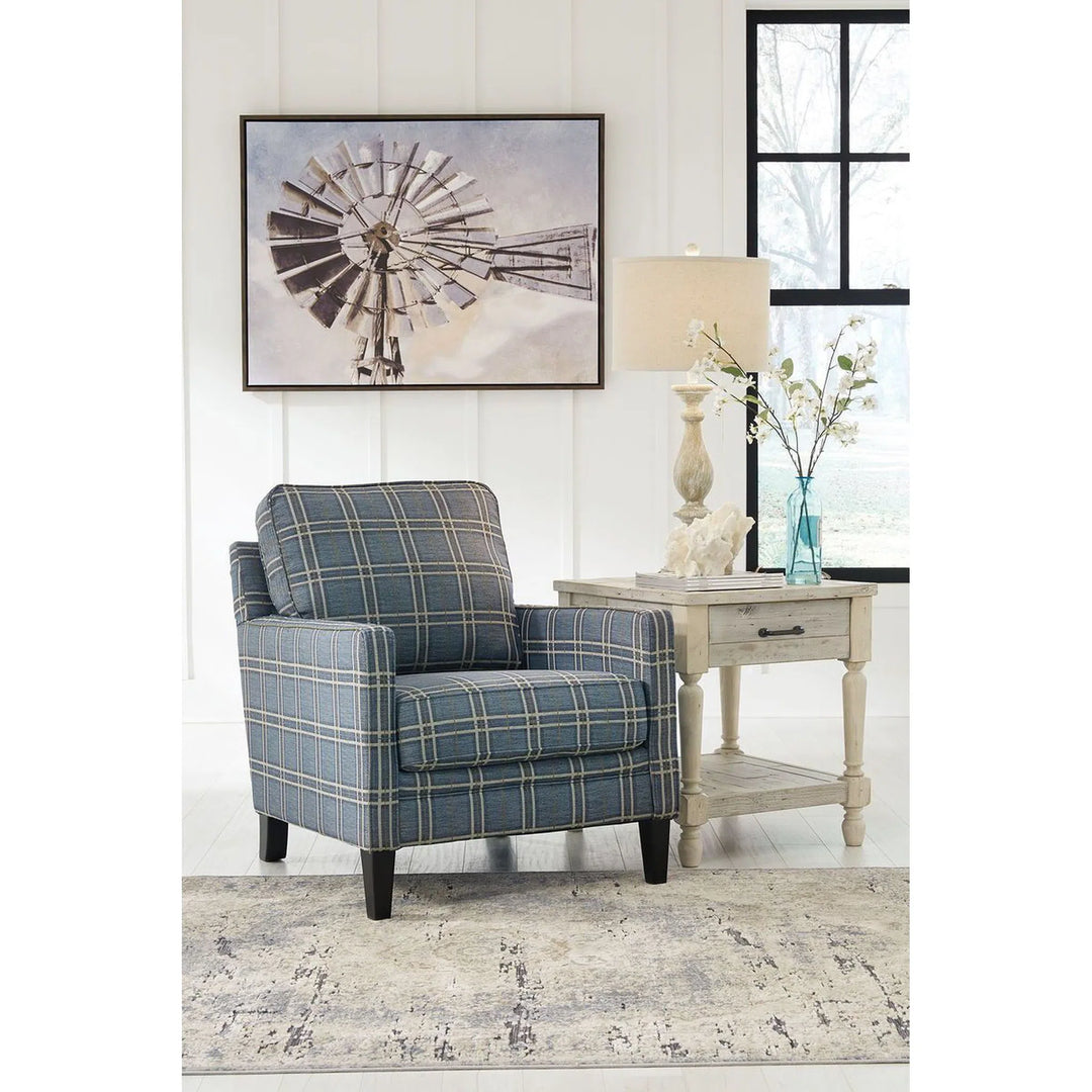Ashley furniture blue accent chair deals