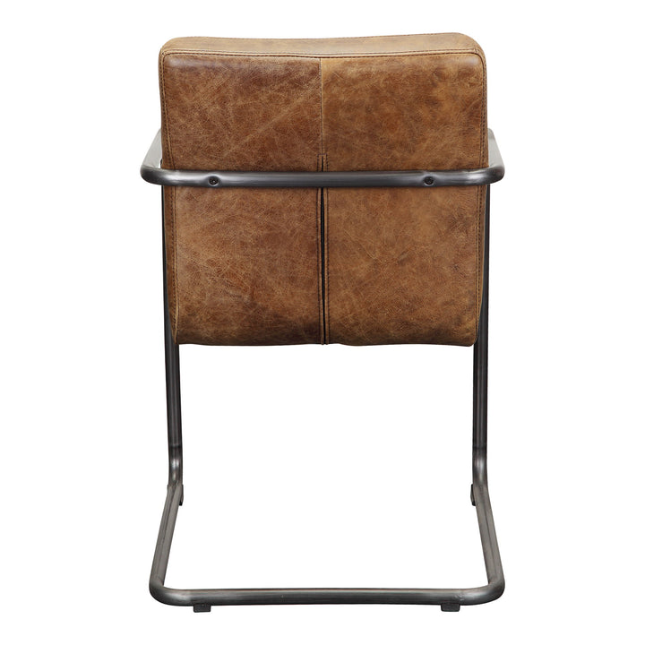 Ansel - Arm Chair Leather (Set of 2) - Grazed Brown