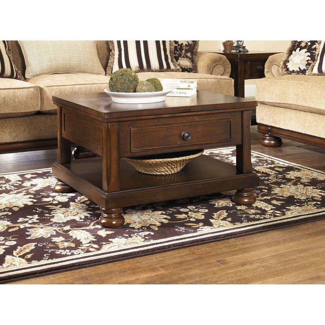Ashley T697-0 Porter - Rustic Brown - Lift Top Cocktail Table