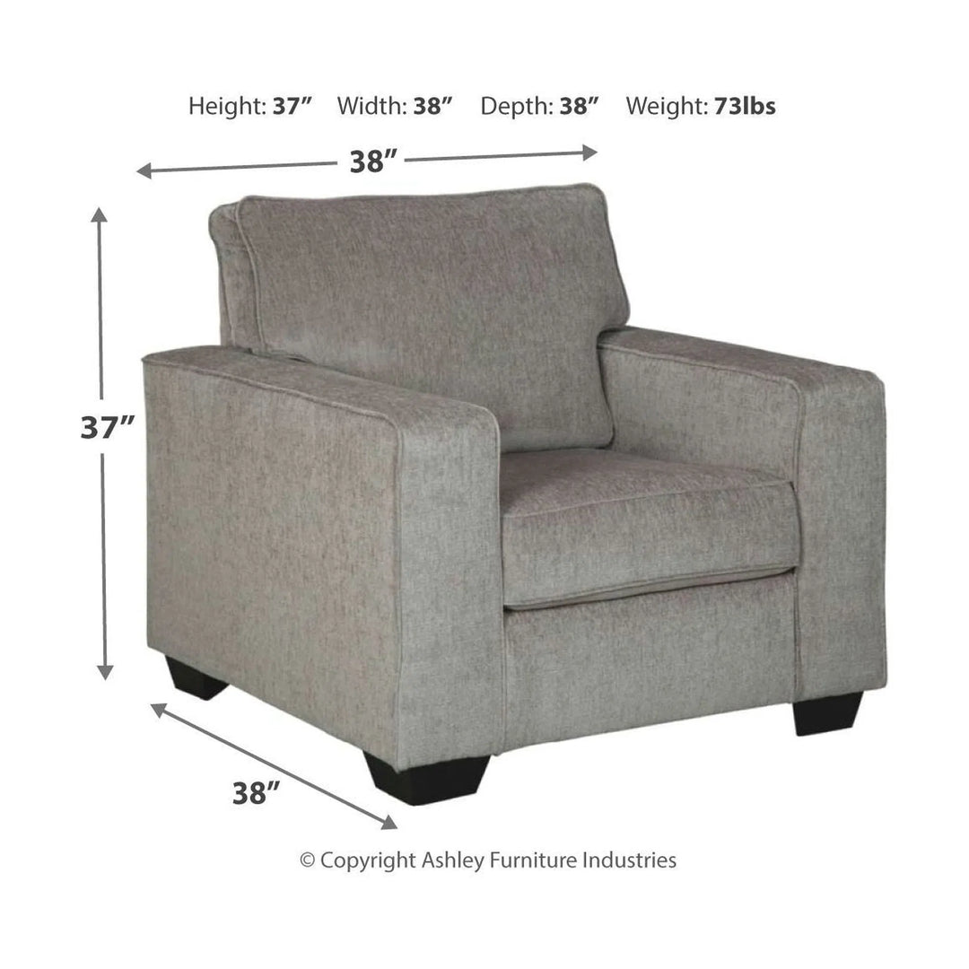 Ashley 87214/38/35/20/14/T115-13 Altari - Alloy - Sofa, Loveseat, Chair, Ottoman & Tarrin Table Set