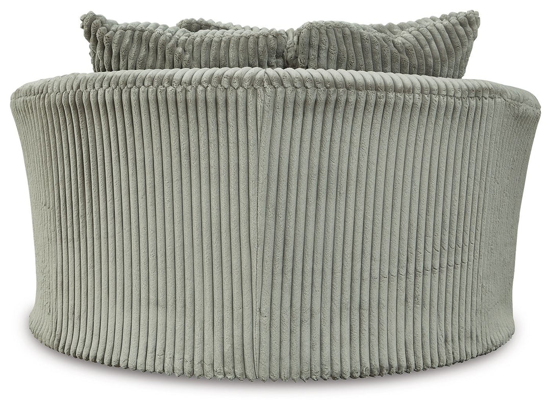 Lindyn - Oversized Swivel Accent Chair - Fabric - Fog