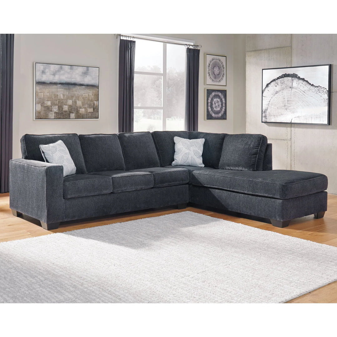 Ashley 87213/10/17 Altari - Slate - 2-Piece Sleeper Sectional with Chaise