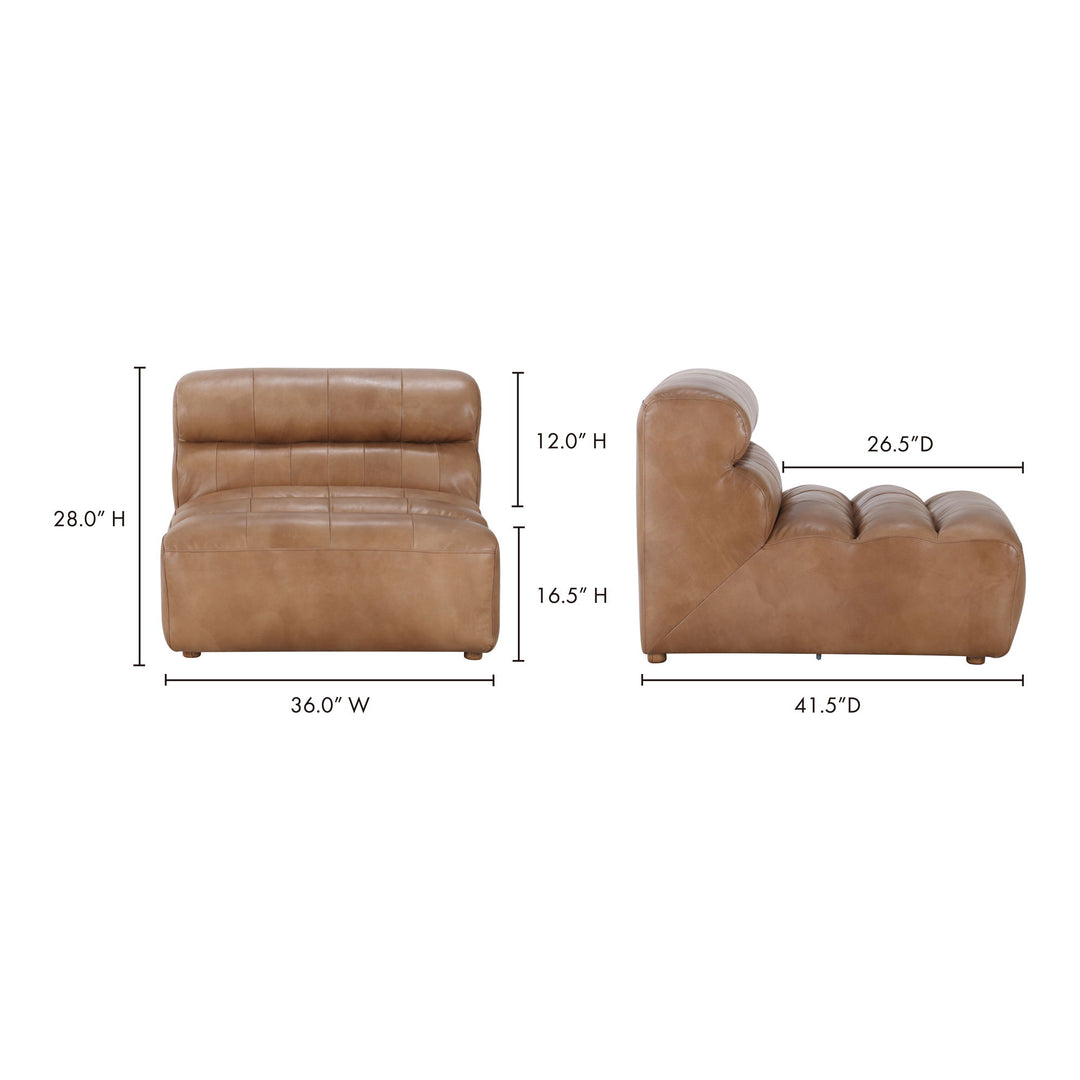 Ramsay - Leather Slipper Chair - Light Brown