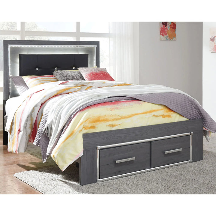 Ashley B214/87/84S/86 Lodanna - Gray - Full Panel Bed with 2 Storage Drawers
