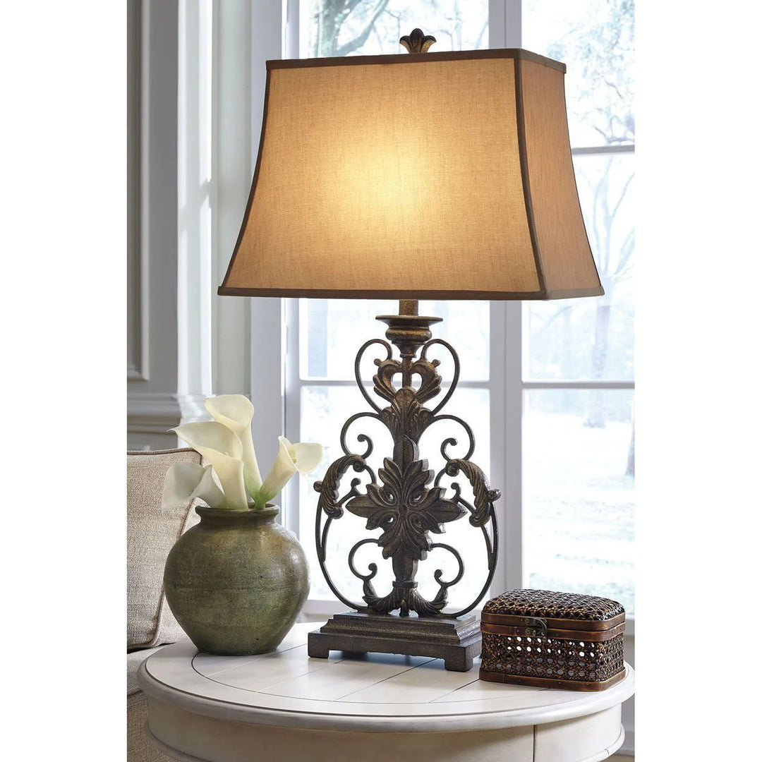 Ashley L200064 Sallee - Gold Finish - Poly Table Lamp (1/CN)