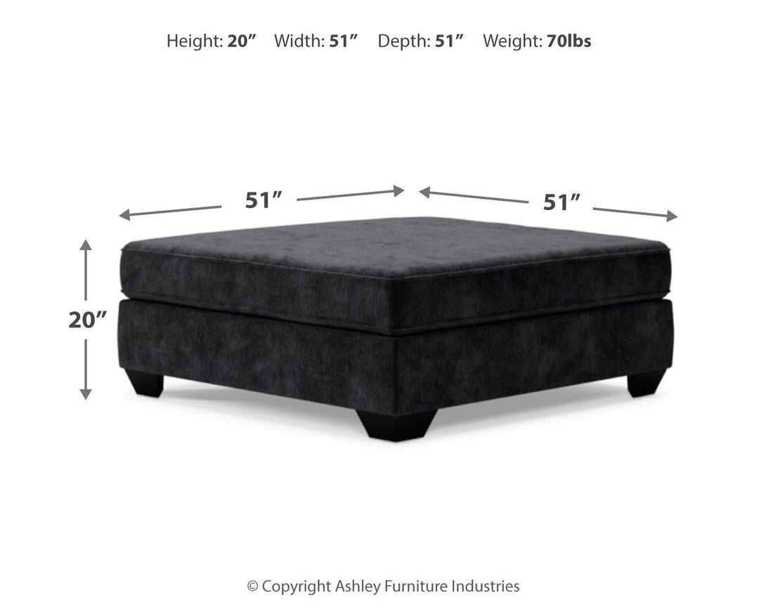 Lavernett - Oversized Accent Ottoman - Charcoal