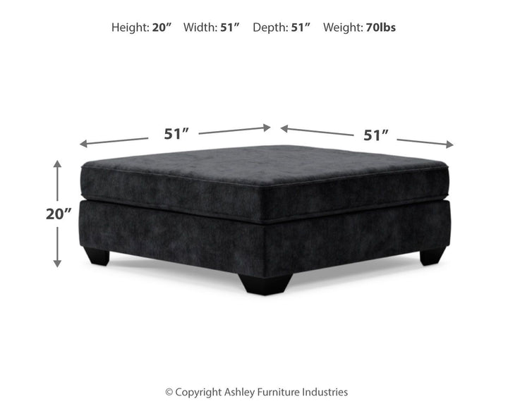 Lavernett - Oversized Accent Ottoman - Charcoal
