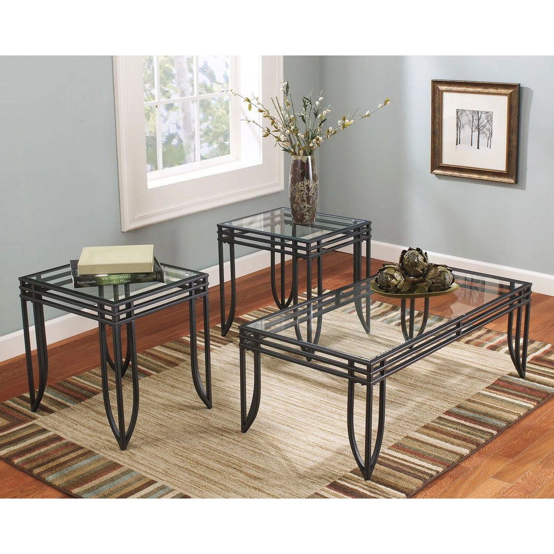 Ashley T113-13 Exeter - Black/Brown - Occasional Table Set (3/CN)