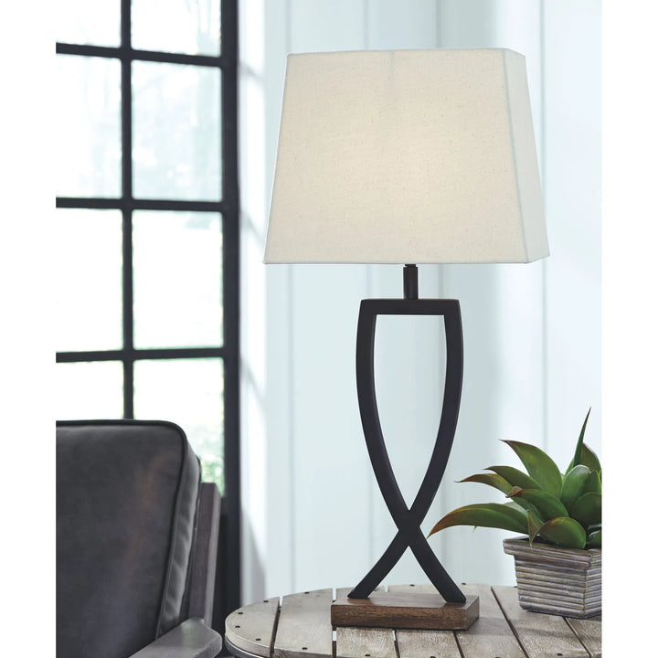 Ashley L204174 Makara - Black/Brown - Metal Table Lamp