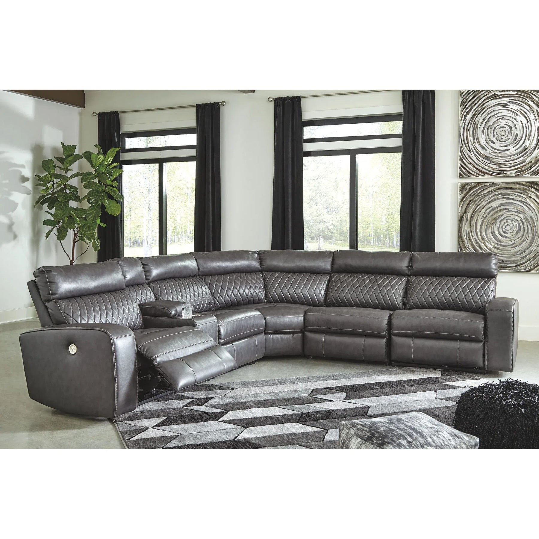 Armless store recliner sectional