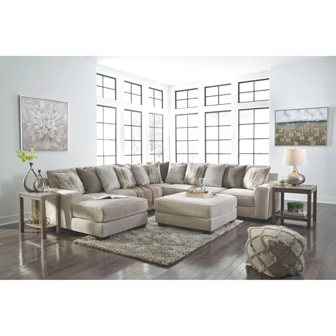 Ashley 39504/16/34/77/67/08 Ardsley - Pewter - LAF Corner Chaise, Armless Loveseat, Wedge, RAF Sofa Sectional & Accent Ottoman