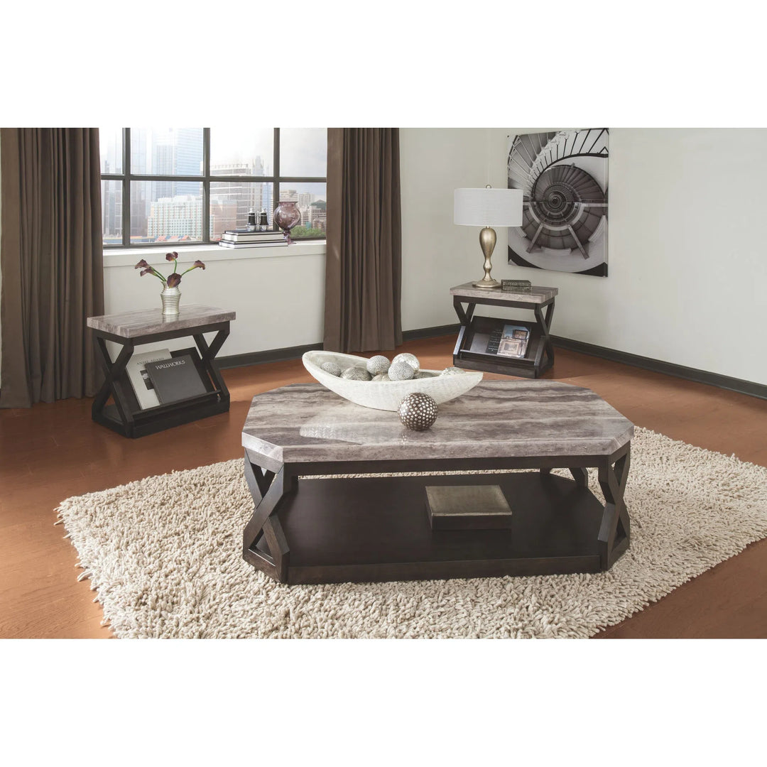 Ashley T568 13 Radilyn Grayish Brown Occasional Table Set 3
