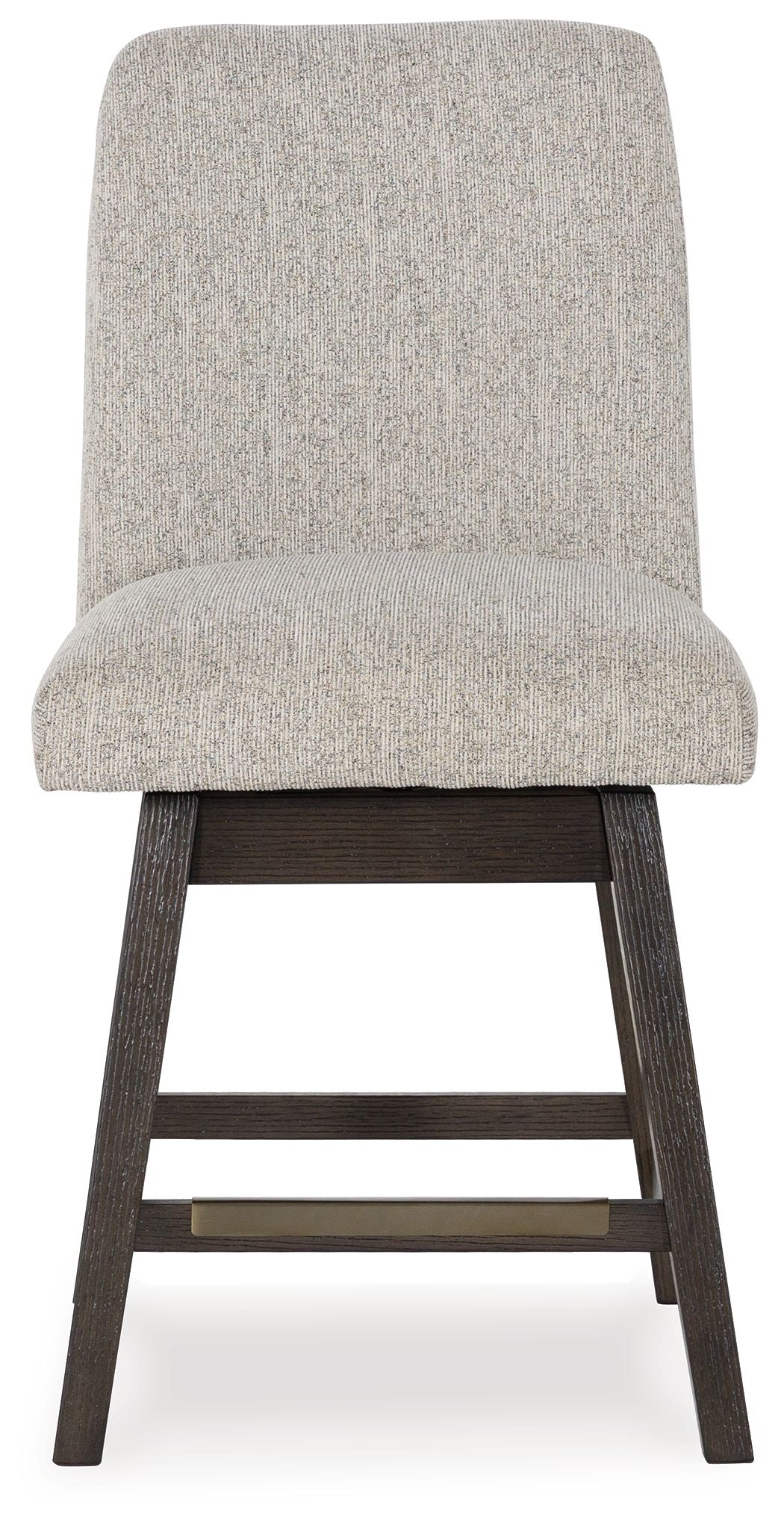 Burkhaus - Beige / Dark Brown - Upholstered Swivel Barstool